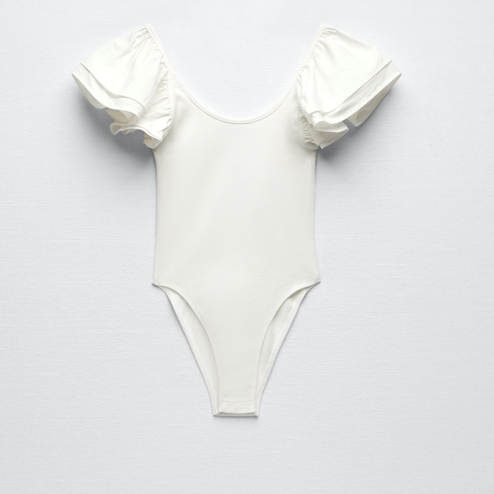 Zara NWT white ruffle bodysuit - Picture 6 of 6